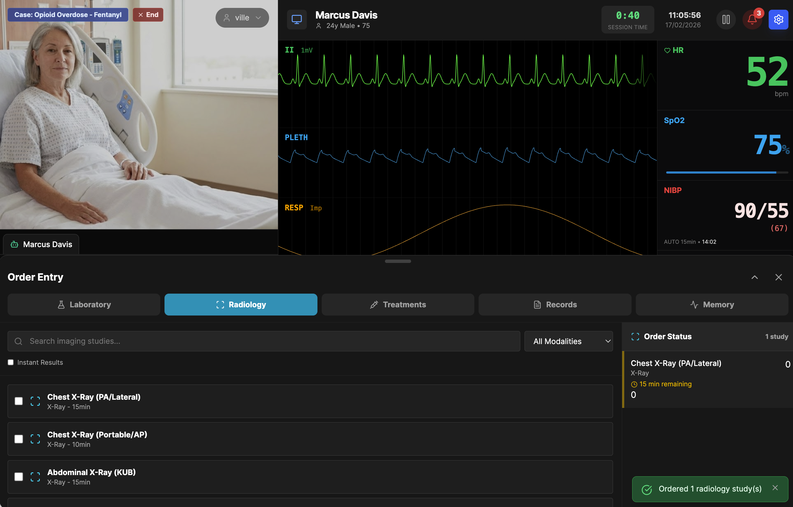 Radiology ordering interface
